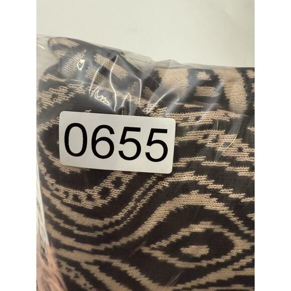 MOTH Anthropologie The Eyes Have It Brown/Cream Open Cardigan Sz M Cotton/Linen - Picture 10 of 10